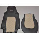 Par de Fundas de Asiento DAF en Negro y Beige - Artesanal