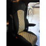 Par de Fundas de Asiento Mercedes en Negro y Beige - Artesanal