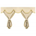 Kit de Cortinas Opacas bege e Franja Dourada