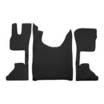 Juego de alfombrillas de piel ecológica Daf XG XG+ negras (2021-)