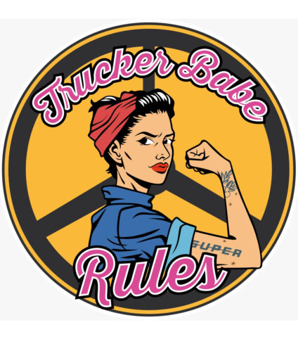 Autocolante Trucker Babe Rules