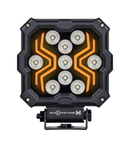 Farol De Trabalho C/ Presença Quadrado 9 leds 12/24V