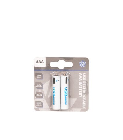 Blister 2 Pilhas AAA Recarregáveis M-tech 250mAh/900mwh