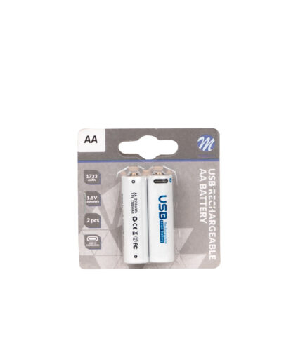Blister 2 Pilhas AA Recarregáveis M-tech 1733mAh/2500mwh