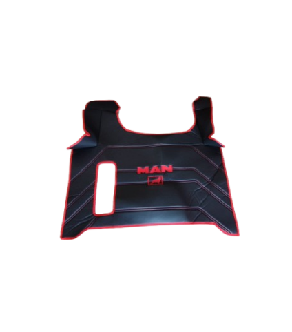 Jogo De Tapetes Eco Pele MAN TGX 2020+ Preto e Vermelho