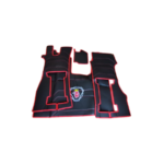 Jogo De Tapetes Eco Pele Scania R 2018 Preto e Vermelho - Image 2